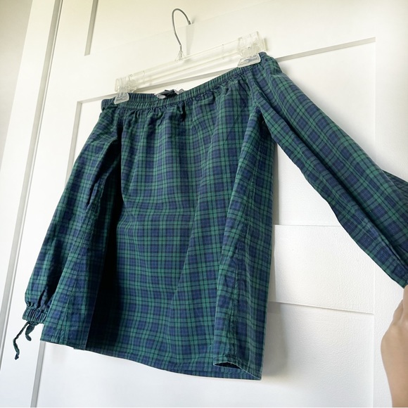 Vineyard Vines Tartan Plaid Off The Shoulder Top - Picture 4 of 5